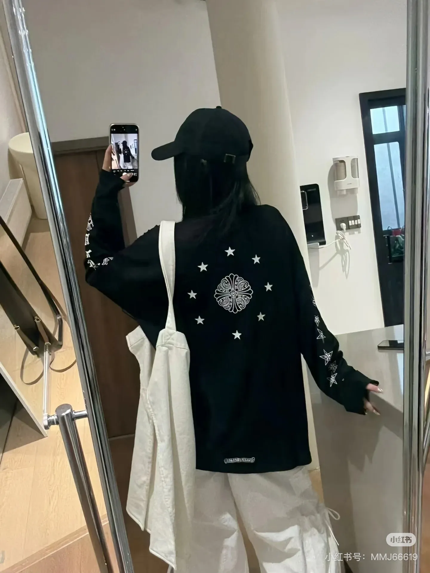 P178 ChromeHeart·25ss new Sanskrit letter printed thin sun protection long-sleeved top✅✅✅Ready stock Focus on quality and compare at will Size: S M L Color: Black White